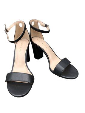 Kelly & Katie Black Strappy Sandal Womens 9.5 M Hailee Block Heel Open Toe Shoes